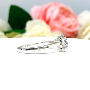 Old European Cut 9mm CZ Split Prong Engagement Ring Near Colorless CZ