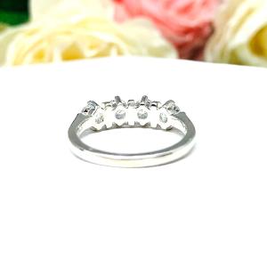 Round Near Colorless 4mm Cubic Zirconia Four Stone Ring