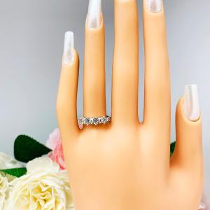 Round Near Colorless 4mm Cubic Zirconia Four Stone Ring