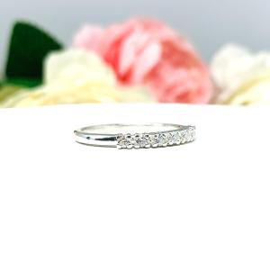 Round 2mm 7 Stone CZ Wedding Band