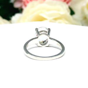 Natural White Topaz Oval Wide Band Ring Size 6 FINAL SALE