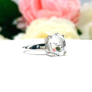 Natural White Topaz Oval Wide Band Ring Size 6 FINAL SALE