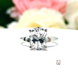 Natural White Topaz Oval Wide Band Ring Size 6 FINAL SALE