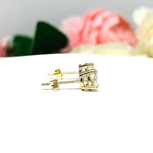 Round Moissanite 10k Gold Heavyweight Stud Earrings FREE 2 DAY UPS