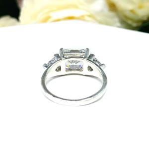 Radiant CZ 10x8mm East West Trillions Engagement Ring