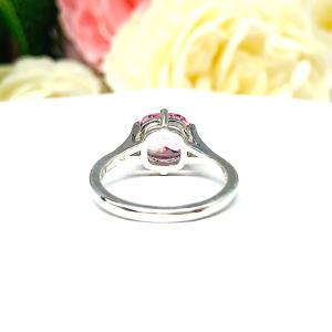 Lab Pink Sapphire 8mm Cushion Ring