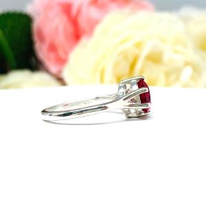 Lab Ruby 8mm Cushion Ring