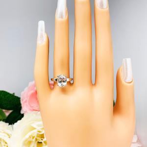 Natural White Topaz Oval Wide Band Ring Size 6 FINAL SALE