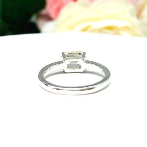 Elongated Asscher CZ East West Horizontal 8x6mm Engagement Ring Size 6