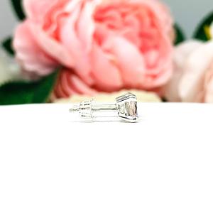 Peach Morganite 5mm Basket Stud Earrings Authentic
