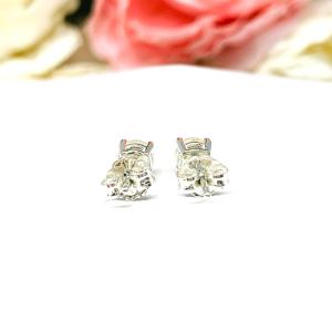 Round Contra Luz Precious Opal 5mm Sterling Silver Stud Earrings