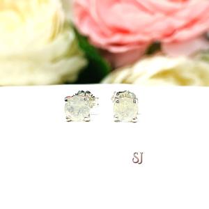 Round Contra Luz Precious Opal 5mm Sterling Silver Stud Earrings