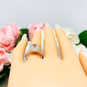 Asscher Near Colorless 10mm CZ Engagement Ring SIZES 6 and 8