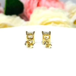 Radiant Moissanite 14k Yellow Gold Stud Earrings 7x5mm 2 Carats Total Authentic FINAL SALE