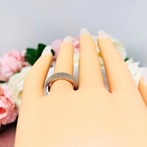 Round Cubic Zirconia Eternity Wedding Gold Band or Stacking Ring FINAL SALE