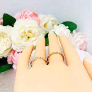 Round Cubic Zirconia Eternity Wedding Gold Band or Stacking Ring FINAL SALE