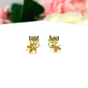 Round Moissanite 10k Gold Heavyweight Stud Earrings FREE 2 DAY UPS