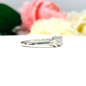 Natural Rainbow Moonstone Round Five Stone Ring FINAL SALE