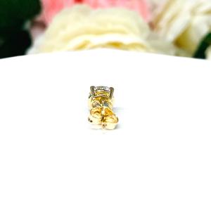 Round Moissanite Claw Prong 14k Gold SINGLE STUD Earring