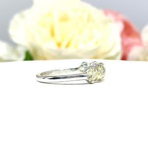 Round 4mm Light Yellow CZ Five Stone Ring
