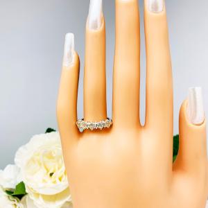 Round 4mm Light Yellow CZ Five Stone Ring