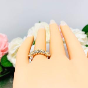 Round 4mm Light Yellow CZ Five Stone Ring