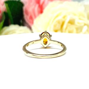 Hessonite Garnet 10k Yellow Gold Ring Size 8 - Natural 8x6mm oval brandy colored gemstone
