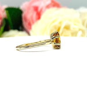 Hessonite Garnet 10k Yellow Gold Ring Size 8 - Natural 8x6mm oval brandy colored gemstone