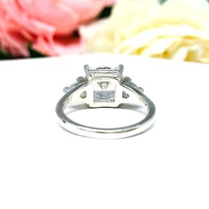 Cushion Trillion CZ 3 Stone Engagement Ring