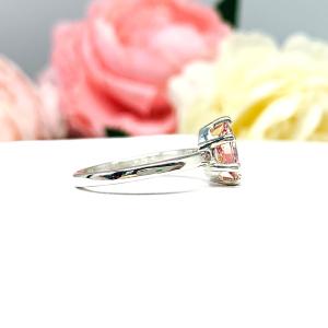Oval Swarovski Morganite 8x6mm Pink CZ Ring