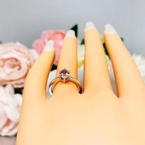 Oval Swarovski Morganite Pink 7x5mm CZ Ring
