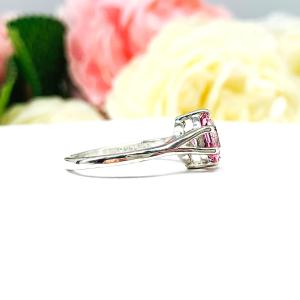 Lab Pink Sapphire 8mm Cushion Ring
