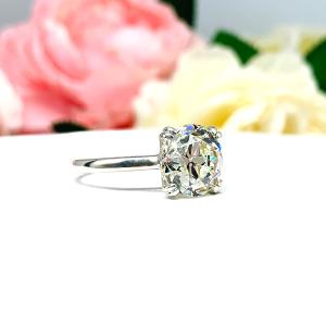 Old European Cut 10mm CZ Engagement Ring Near Colorless CZ