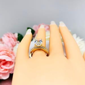 Half Eternity Near Colorless Cubic Zirconia 10k Yellow Gold Wedding Band Size 6 FINAL SALE
