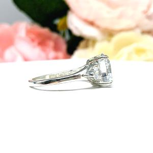 Brilliant Cushion Trillion CZ Engagement Ring