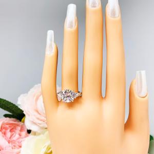 Brilliant Cushion Trillion CZ Engagement Ring