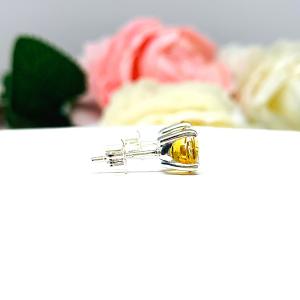 Round Genuine 7mm Golden Citrine Stud Earrings
