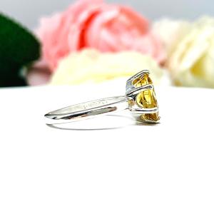Genuine Golden Citrine Ring - 10x8mm oval gemstone - Sterling silver 6 prong setting