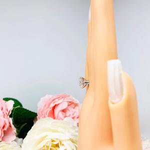 Old Mine CZ Engagement Ring Size 6 – 10mm, Near Colorless, Sterling Silver