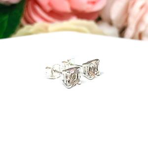 Peach Morganite 5mm Basket Stud Earrings Authentic