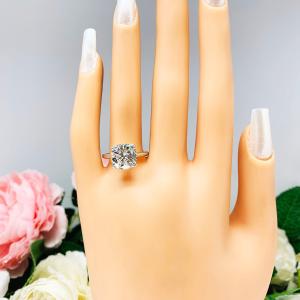 Cushion 10mm Near Colorless CZ Split Prong Engagement Ring