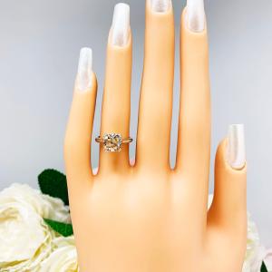 Old Mine Cut 8mm Champagne CZ Engagement Ring
