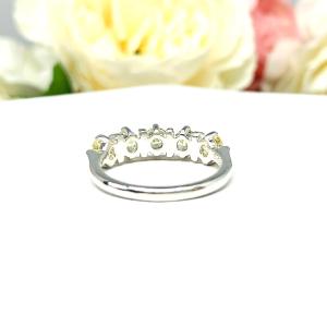 Round 4mm Light Yellow CZ Five Stone Ring
