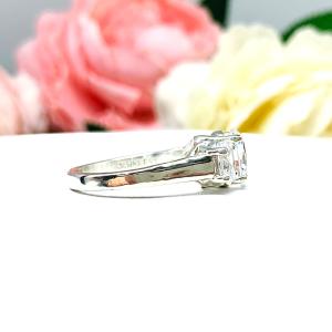 Oval CZ Three Stone Engagement Ring