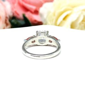 Round CZ Pear Swarovski Morganite Pink CZ Engagement Ring