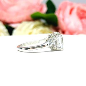 Asscher CZ with Trillions Engagement Ring