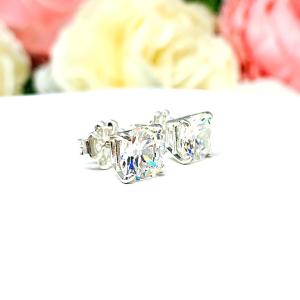 Old Mine Cut Cubic Zirconia Basket Stud Earrings