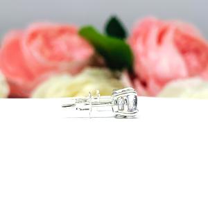Round Brilliant Lab White Sapphire Basket Stud Earrings
