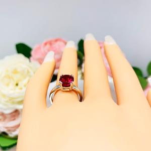 Lab Created Ruby Oval Sterling Silver Ring Double Prong