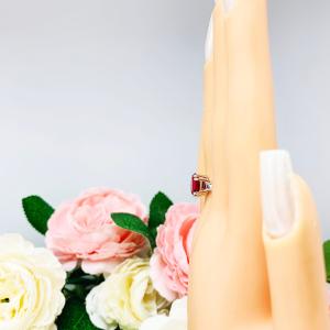 Lab Created Ruby Oval Sterling Silver Ring Double Prong